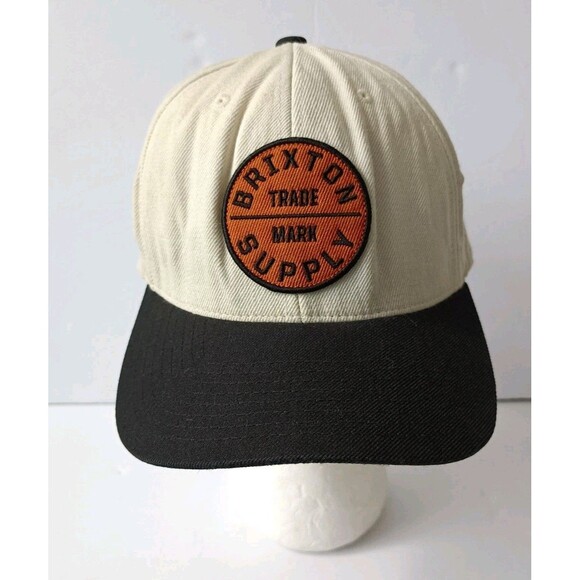 Brixton Supply Hat White Embroidered Snapback Cap - Picture 1 of 7